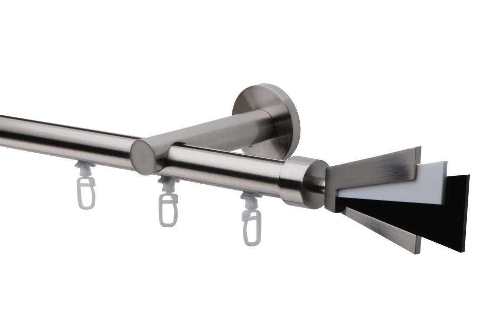 DécoProfi Gardinenstange Innenlauf 1-läufig Set Ø 20 mm Edelstahloptik (nickel gebürstet)