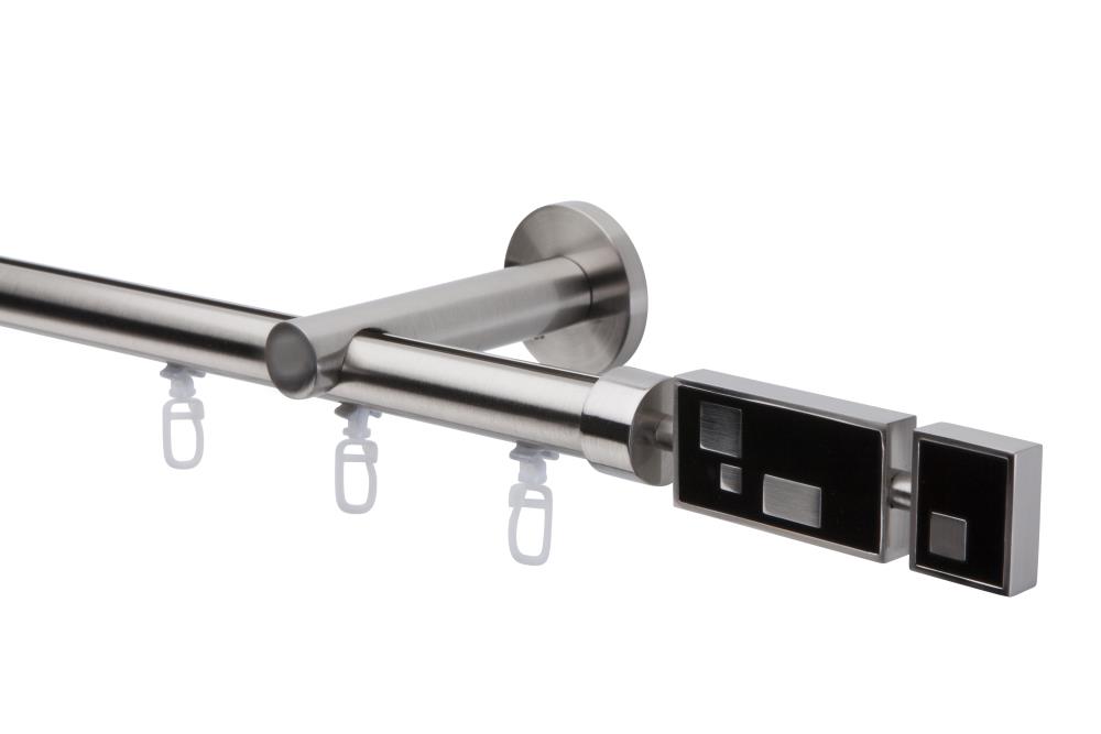DécoProfi Gardinenstange Innenlauf 1-läufig Set Ø 20 mm Edelstahloptik (nickel gebürstet)