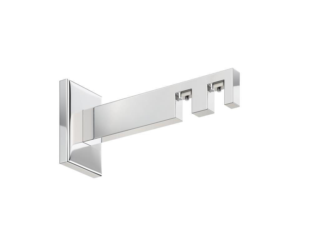 DécoProfi Gardinenstange Innenlauf 2-läufig Set Long rechteckig I Aluminium weiß beschichtet / chrom für Wandmontage