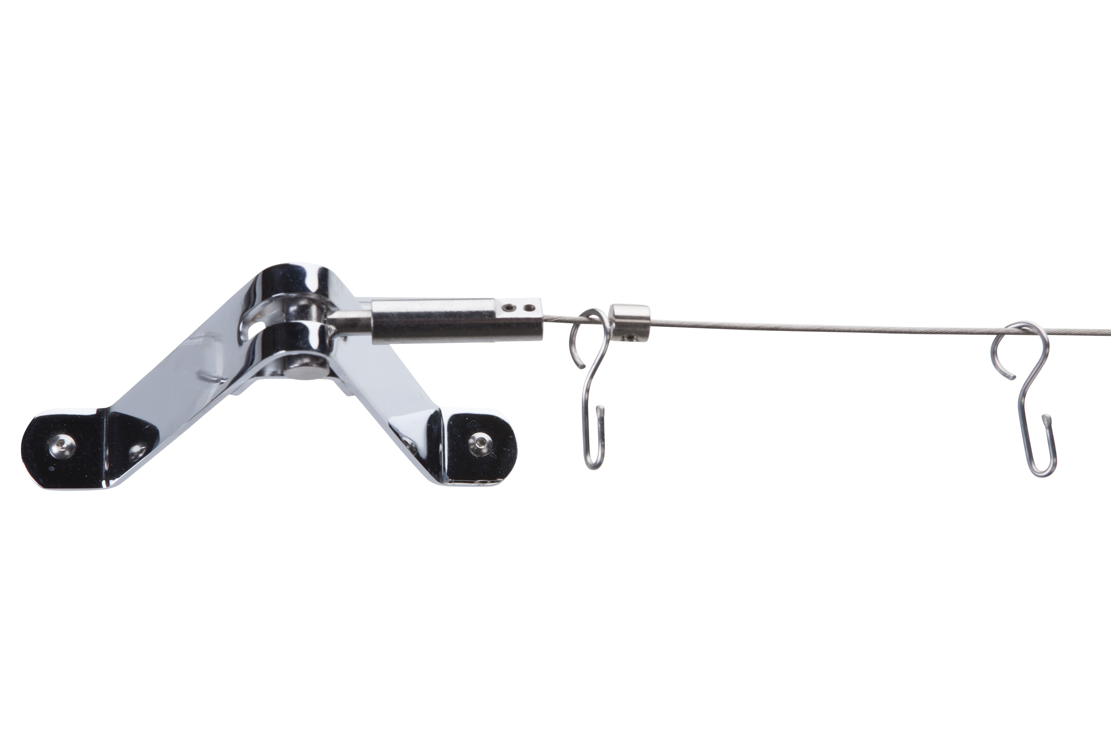 DécoProfi Seilspannsystem "Algebra" Gardinenstange Seil 5m I Vorhang/ Gardine Seilspanngarnitur Edelstahl I Halterungen/Befestigung Seilsystem