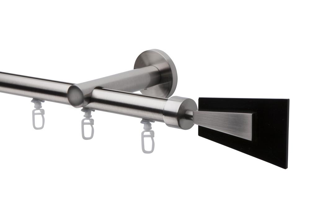 DécoProfi Gardinenstange Innenlauf 1-läufig Set Ø 20 mm Edelstahloptik (nickel gebürstet)
