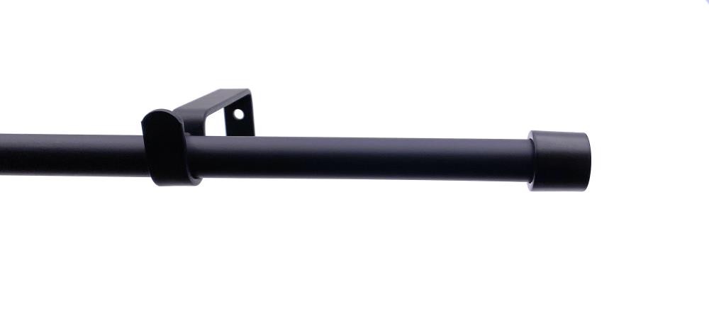 DécoProfi Gardinenstangen "Endkappe" 1-läufig Ø 16 mm I Schwarz Gardinen/Vorhangstange im Set