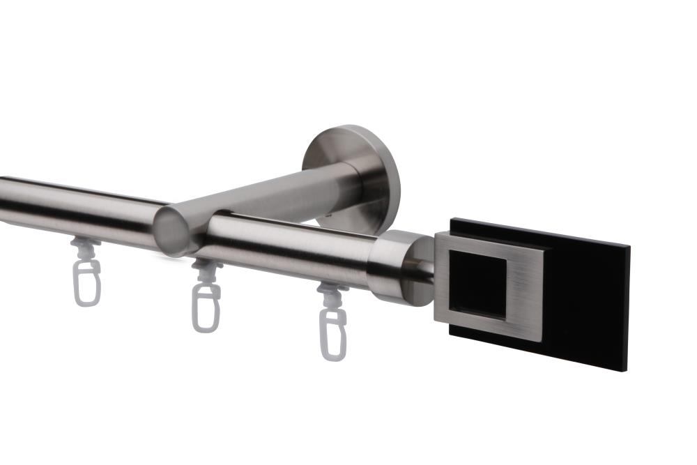 DécoProfi Gardinenstange Innenlauf 1-läufig Set Ø 20 mm Edelstahloptik (nickel gebürstet)