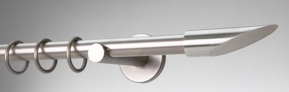 Gardinenstangen-Set SLOPE Ø 16 mm, 1-läufig Metall MATT-SILBER