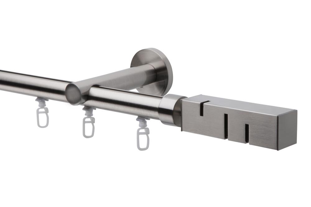 DécoProfi Gardinenstange Innenlauf 1-läufig Set Ø 20 mm Edelstahloptik (nickel gebürstet)