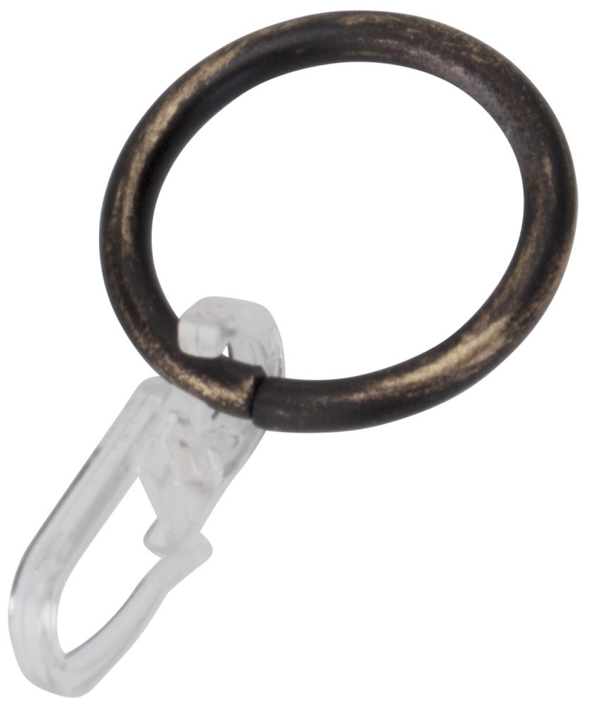 DécoProfi 10x Gardinenringe Vorhangringe mit Haken Ø 25mm