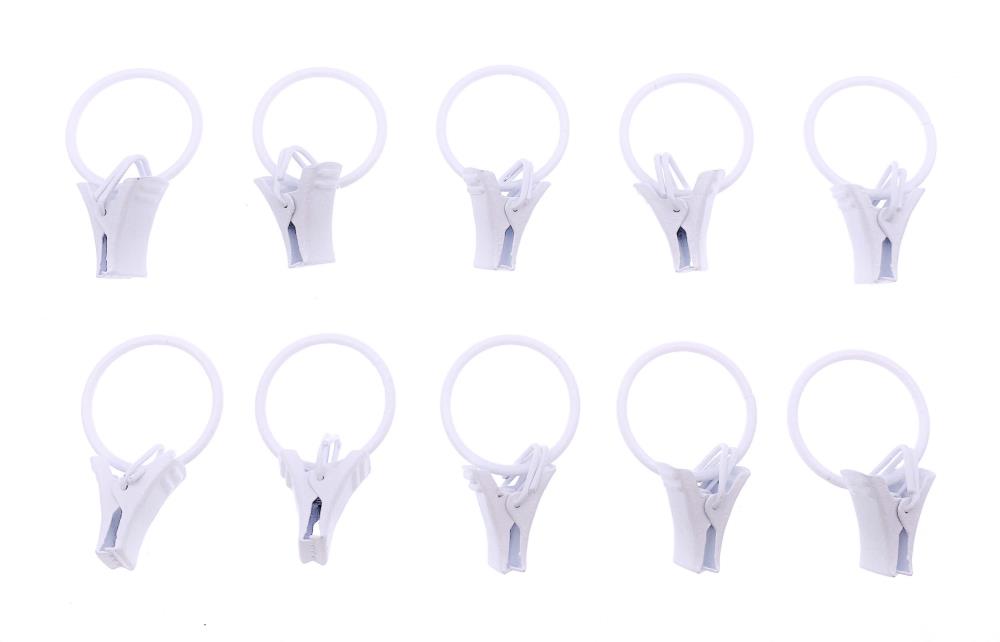 Seilklammer Ringklammer Drahtringe mit Clip Ø 22 mm weiß lackiert, 20  Stück