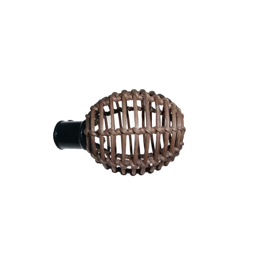 Endstück "Rattankugel", Ø 16 mm, schwarz / braun, 2 Stück