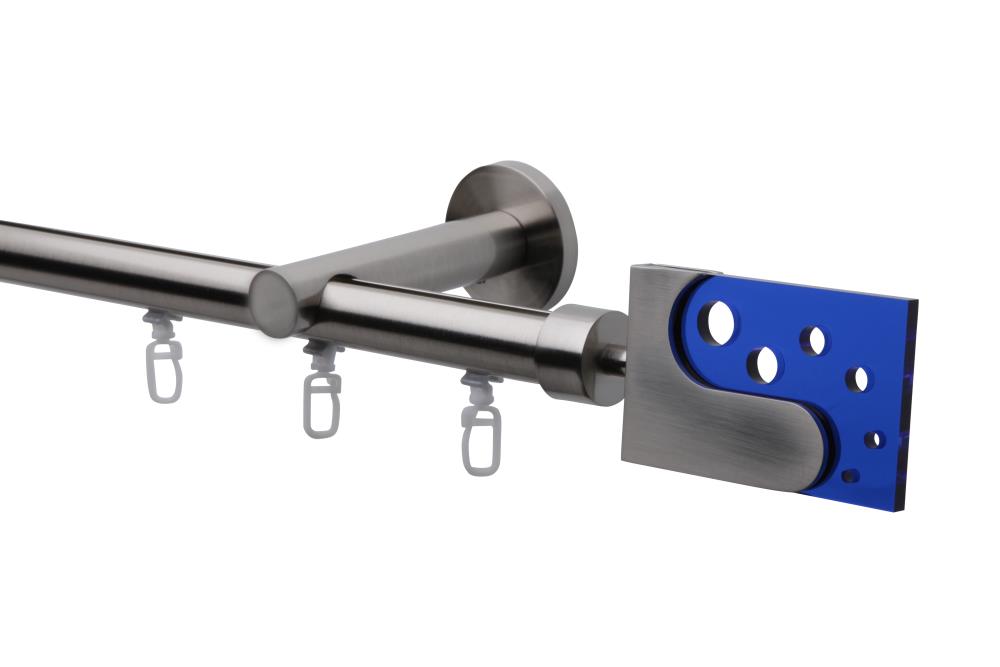 DécoProfi Gardinenstange Innenlauf 1-läufig Set Ø 20 mm Edelstahloptik (nickel gebürstet)