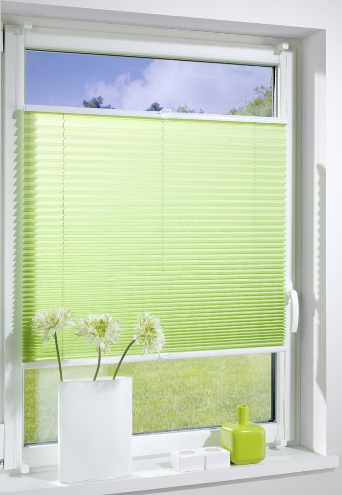 DécoProfi Plissee ohne Bohren Grün I Verspannte Plissees mit Klemmträger/Klemmfix