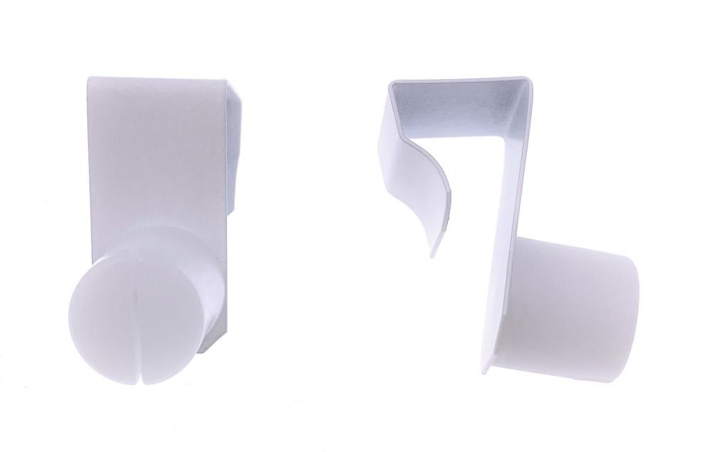 Set (à 4 Stück) Klemmträger für Plissee, Metall, weiß für eine Falzstärke von 20-25 mm