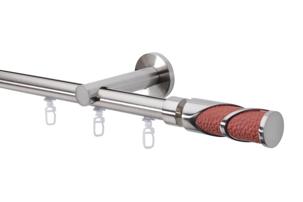 DécoProfi Gardinenstange Innenlauf 1-läufig Set Ø 20 mm Edelstahloptik (nickel gebürstet)