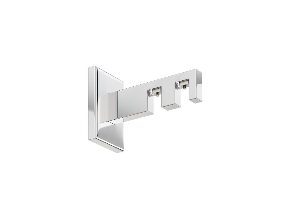 DécoProfi Gardinenstange Innenlauf 2-läufig Set Long rechteckig I Aluminium schwarz matt / chrom für Wandmontage