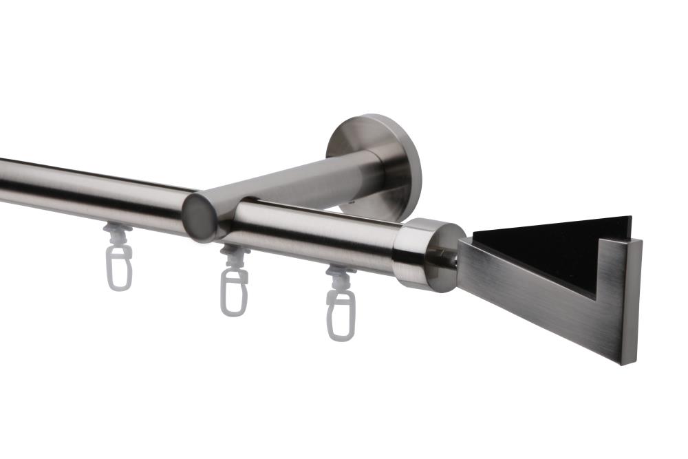 DécoProfi Gardinenstange Innenlauf 1-läufig Set Ø 20 mm Edelstahloptik (nickel gebürstet)