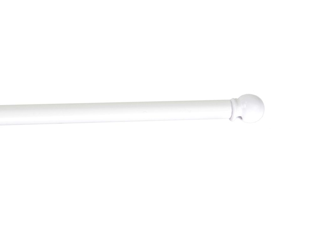 DécoProfi Messing Vitragenstange NOBLESSE, 100% ausziehbar, Weiß lackiert, 40 cm, inkl. Schraubhaken