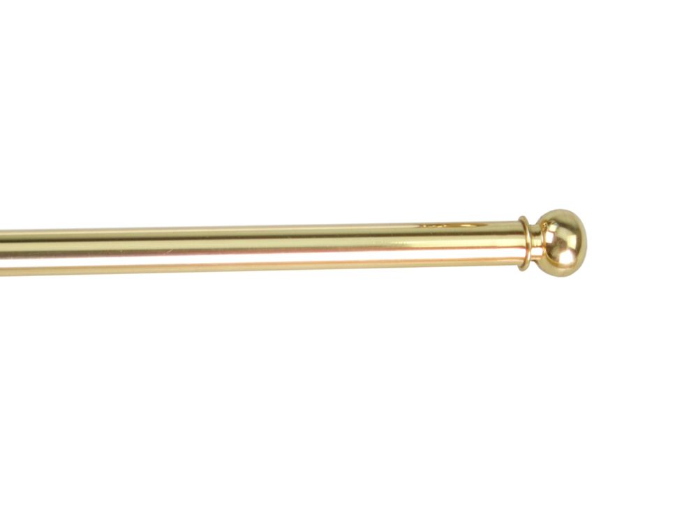DécoProfi Messing Vitragenstange NOBLESSE, 100% ausziehbar, poliert, 40 cm, inkl. Schraubhaken