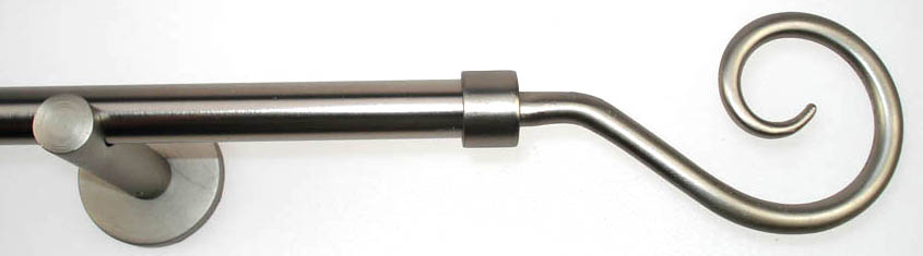 Gardinenstangen-Set SPIRALE Ø 16 mm, 1-läufig Metall MATT-SILBER