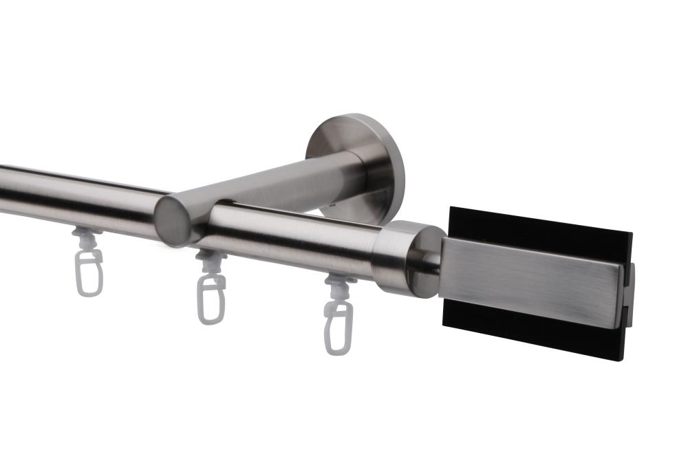 DécoProfi Gardinenstange Innenlauf 1-läufig Set Ø 20 mm Edelstahloptik (nickel gebürstet)