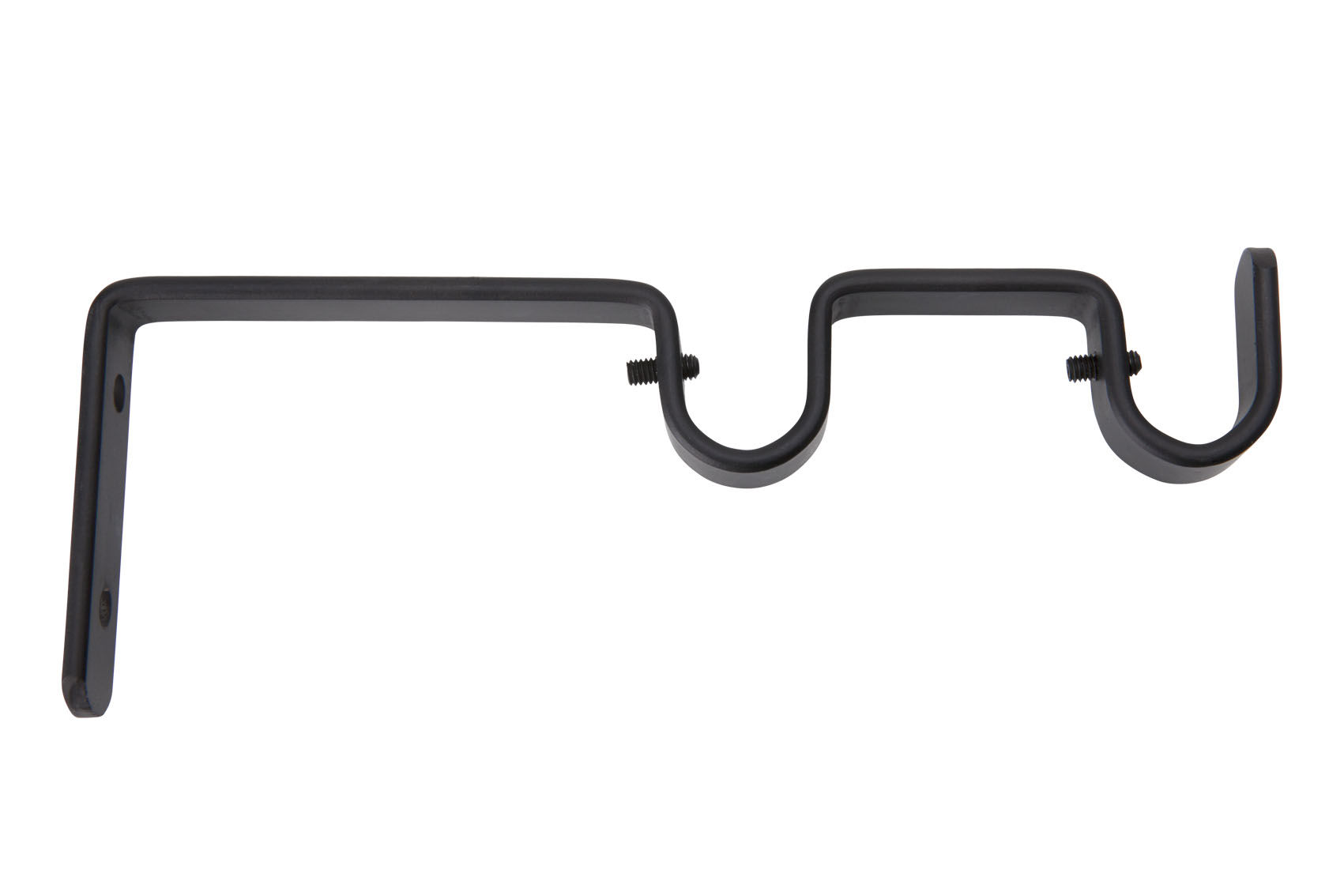Doppel-Wandträger Aufleger für Gardinenstangen Ø 16 mm, schwarz, 2 Stück