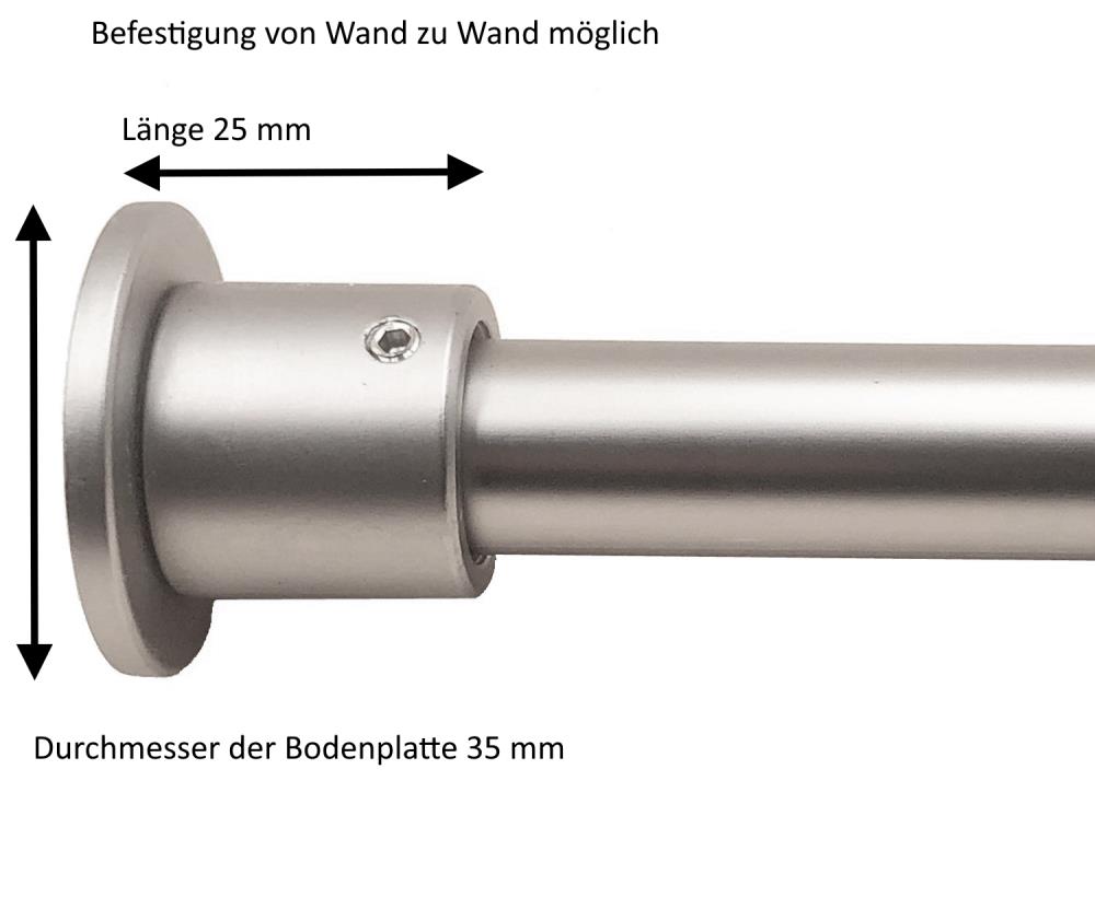 DécoProfi Wandlager Ø 16 mm matt-chrom 1 Stück I Wandhalterung für Gardinenstangen