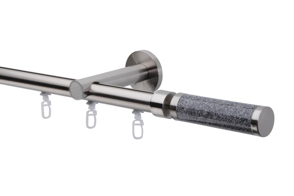 DécoProfi Gardinenstange Innenlauf 1-läufig Set Ø 20 mm Edelstahloptik (nickel gebürstet)