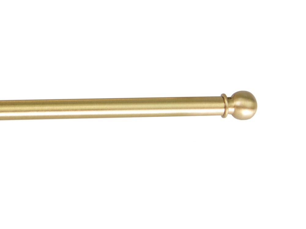 DécoProfi Messing Vitragenstange NOBLESSE, 100% ausziehbar, Messing matt, 40 cm, inkl. Schraubhaken