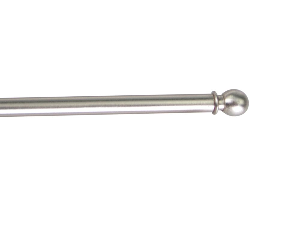 DécoProfi Messing Vitragenstange NOBLESSE, 100% ausziehbar, Nickel matt, 40 cm, inkl. Schraubhaken