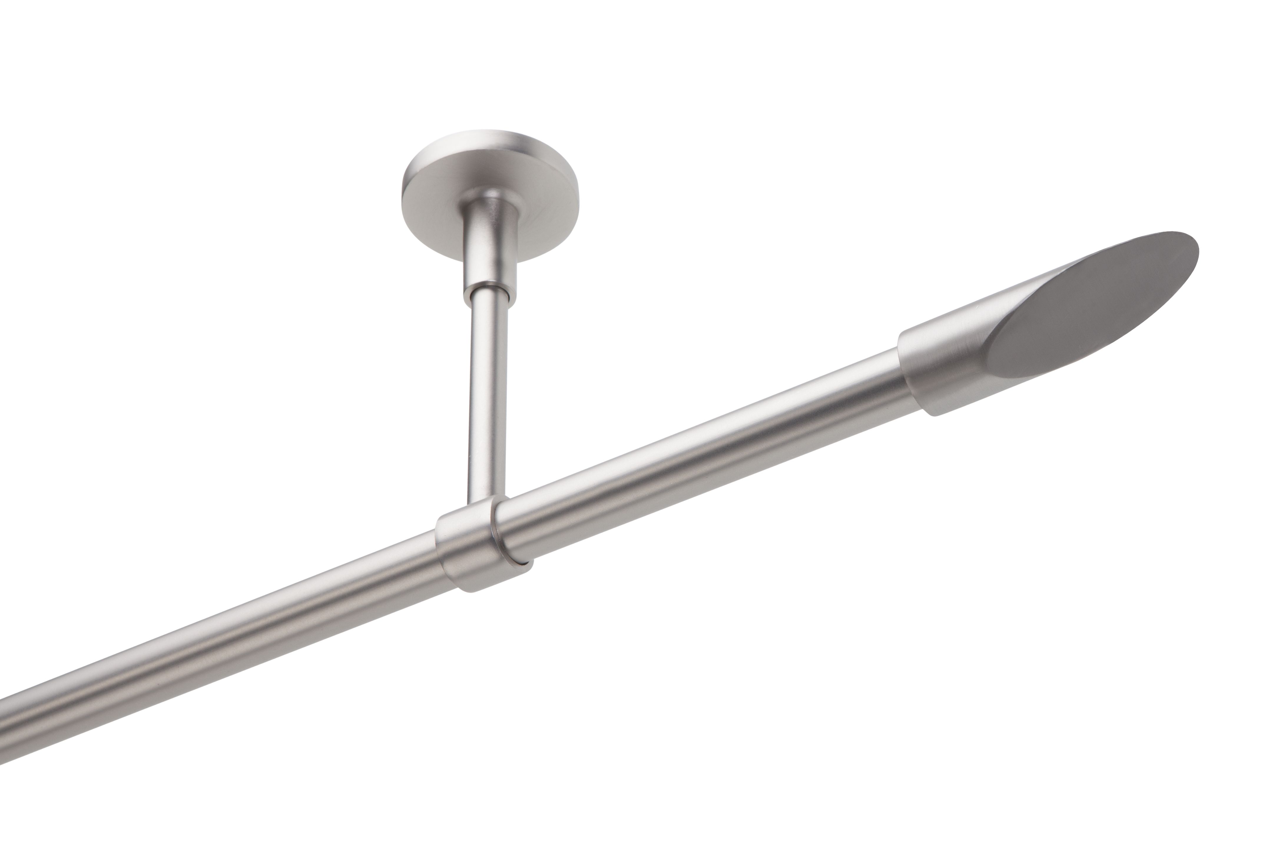 Gardinenstangen-Set "Slope", Ø 16mm, matt-silber, 1-läufig-